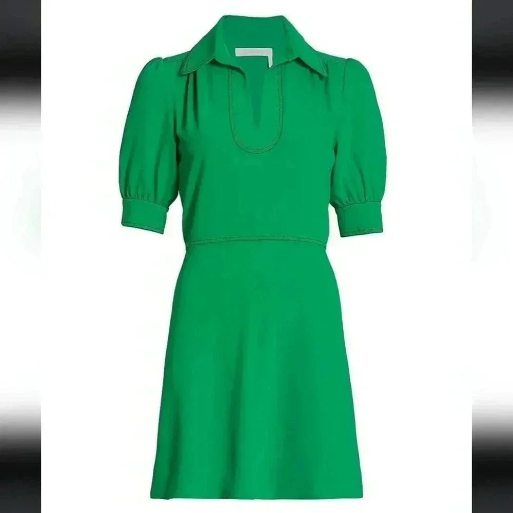 NWT See by Chloe Wo Puff Sleeve Minidress in Lively Pine